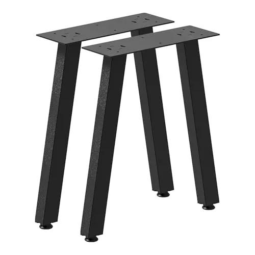 [en.casa] Tischbeine Mariager - 2 Stück Metall Tischgestell - Möbelfüße aus robustem Stahl, ideal für individuelle Möbelprojekte. Perfekt für Sitzbänke oder Couchtische, langlebig und pflegeleicht. Maße: 42 x 40 cm, pulverbeschichtet in mattem Schwarz.