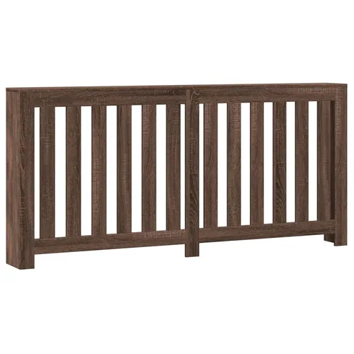 vidaXL Heizkörperverkleidung Braun Eiche 175x20x82 cm - Heizkörperverkleidung aus langlebigem Holzwerkstoff im modernen Latten-Design, bietet praktische Ablagefläche und ist pflegeleicht.