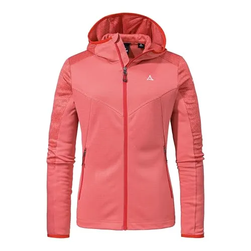 Schöffel Trekkingjacke Fleece Hoody Svardalen L – CLASPING ROSE - Funktionsjacke aus 100% Polyester, ideal für Outdoor-Aktivitäten und bietet hervorragende Wärmeisolierung.