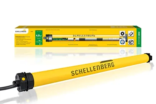 Schellenberg 20406 Rolladenmotor Mini Plus 6 Nm - Fensterläden - Elektronische Endlageneinstellung für einfache Bedienung, ideal für Rolläden bis 4 m², inkl. Montagezubehör und Sicherheitsfunktionen.
