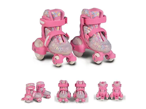 Byox Beetle Rollschuhe Größe XS 26-29 - Rollschuhe für Kinder mit PU-Rollen und ABEC-5 Lagern, ideal für Anfänger. Sicherer Halt dank Stopper hinten und Ratschbandverschluss. Empfohlen ab 3 Jahren.