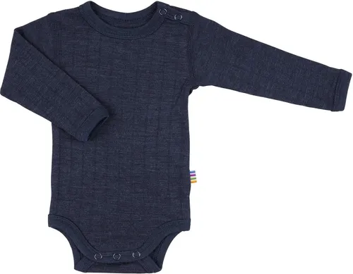 Joha Baby Body Langarm aus Merino-Wolle/Seide - Navy, Größe 68/74 - Hochwertiger Body aus Merinowolle und Seide für optimalen Temperaturausgleich, superweich und hautfreundlich, ideal für zarte Babyhaut.