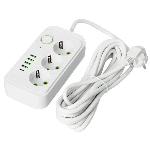 Verlängerungssteckdosenleiste 3Fach Steckdosenleiste USB Verlängerungskabel 1,5m