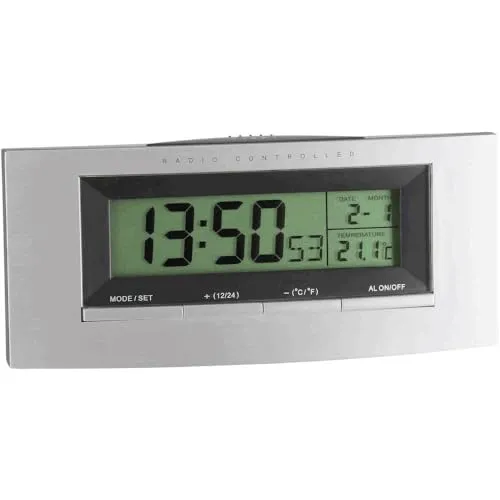 TFA Dostmann Funk-Wecker digital 98.1030 - Tischuhren: Automatische Zeitumstellung und präzise Innentemperatur-Anzeige für ein gesundes Schlafklima. Mit Weckalarm und Snooze-Funktion für einen sanften Start in den Tag.