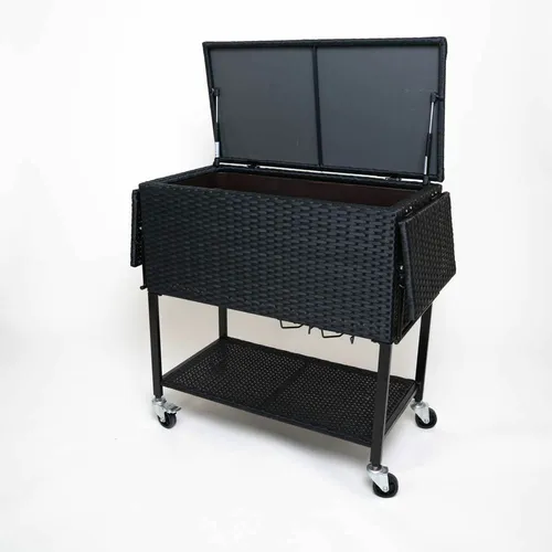 Servierwagen Kühlwagen Kühlbox Beistellwagen Getränkewagen Getränkekühler Eisbox