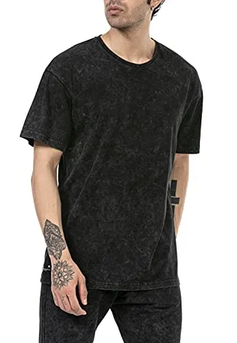 T-Shirt für Herren Kurzarm Baumwolle Rundhals Streetstyle Grau M