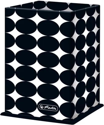 Herlitz Tischaufsatz Stifteköcher 7,6x7,6x10cm Pappe Just Black
