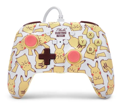 PowerA Enhanced Wired Controller - Pikachu Blush für Nintendo Switch - Controller in buntem Pikachu-Design, bietet präzise Steuerung und ist ideal für stundenlangen Spielspaß auf deiner Nintendo Switch.