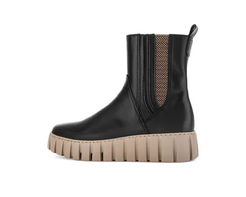 Gabor Chelseaboots beige|schwarz 41 EU (7,5 UK) - Wanderschuhe mit klassischem Design, aus hochwertigem Glattleder, ideal für stilvolle Wanderungen und Freizeitaktivitäten.