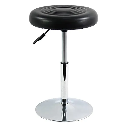 FURWOO Schemel PU-Leder runder Arbeitshocker kurz verstellbar Stehtischhocker Drehstuhl Bürostuhl Shop Hocker Spa Salon Home Bar klein (schwarz)