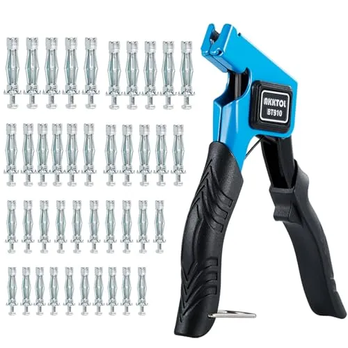AKKTOL Montagezang für Hohlraumdübel Set mit 40 Teil Hohlraumdübel Metal in 6 Größen, Hohlraumdübel Zang Funktioniert Perfekt mit M3/M4/M5/M6/M8 Molly-Schraube