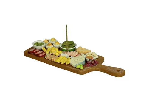 HD Collection Christbaumschmuck, Christbaumschmuck Glas 10cm Käseplatte Figur Braun / Gelb