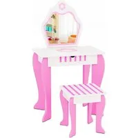 Kinder Schminktisch mit Hocker und Spiegel von Costway