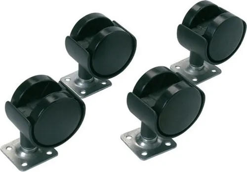 Lenkrollensatz 40 mm, doppelt, schwarz 4er-Set