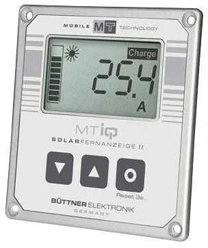 MT Solar-Fernanzeige LCD II Einbauinstrument von Büttner Elektronik - Generatoren, präzise Anzeige von Solarleistungsdaten für optimale Energieüberwachung und -nutzung.