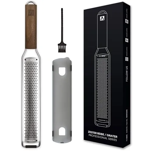 REDSALT® Küchenreibe Zester Reibe mit Holzgriff von REDSALT