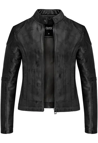 REPUBLIX Lederjacke OPAL Echtleder Damen Biker Zipper Jacke