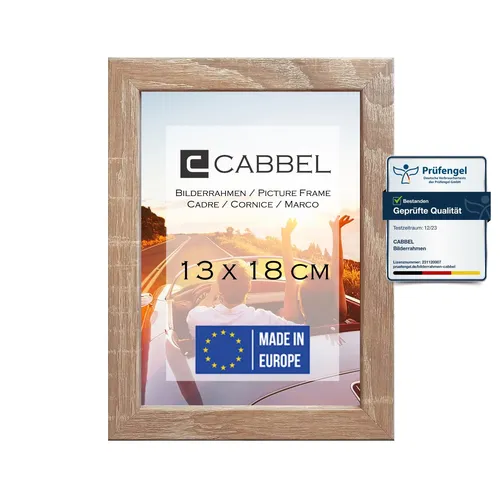 CABBEL Bilderrahmen 13x18 cm Mokka, stabiles MDF-Holz Rahmen ideal für Fotos