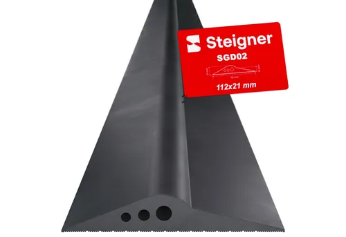 STEIGNER Garagentor Bodenabdichtung 1m EPDM 112mm x 21mm - Hochwertige Türschwellendichtung aus elastischem EPDM-Gummi für zuverlässigen Schutz gegen Wasser und Zugluft. Ideal für Garagen, Werkstätten und Einfahrten – einfach zu montieren und anpassbar.