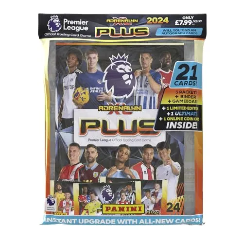 Panini Premier League 2024 Adrenalyn XL Plus Fußball Set, Buchstabenmuster, gemischt, Starter Pack