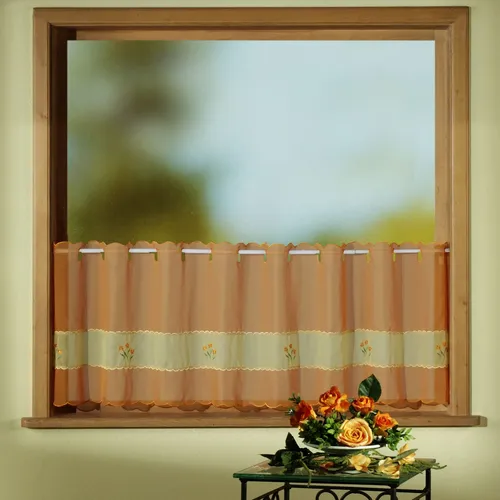 Gardine Bistro Scheibengardine Stickerei Stangendurchzug TOP Qualität Typ167