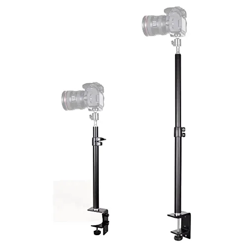 Klemm-Stativ Teleskop Halterung für Kamera - Flexibles Tischstativ mit Schnellspanner - Stative: Universelle Klemmhalterung für Kameras und Actioncams, bis 56 cm höhenverstellbar, ideal für kreative Aufnahmen und stabilen Halt.