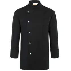Karlowsky Herren Kochjacke Lars - Schwarz, Größe 50 - Berufsbekleidung Gastronomie, pflegeleichte Kochjacke aus hochveredeltem Köpergewebe mit praktischer Brusttasche und industriewäschetauglich für professionelle Köche.