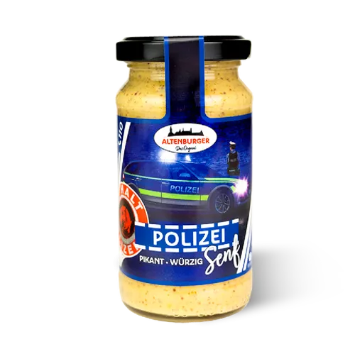 Altenburger Polizei Senf mittelscharfer, grober Senf Geschenkidee 200ml