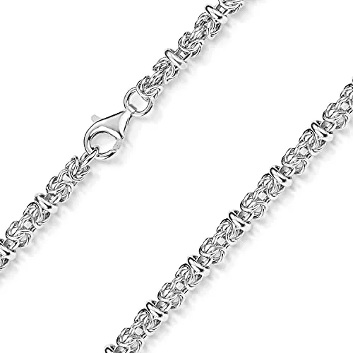 MATERIA Damen Halskette 50cm Königskette aus Silber 925 - Elegante 50cm Königskette aus rhodiniertem 925 Sterling Silber, ideal als Geschenk zur Hochzeit oder für besondere Anlässe, geliefert in stilvollem Etui.