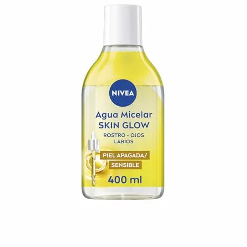 NIVEA Skin Glow Micelar Water (400 ml), Gesichtsreinigungsgel mit 5% Serum und Aminosäure-Komplex, Gesichtswasser für Gesicht, Augen und Lippen, Gesichtsschminköl mit Vitamin C und E