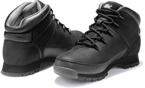 Timberland Herren Mid Lace UP Boot schwarz 8 - Wanderschuhe aus hochwertigem, verantwortungsvoll hergestelltem Leder, mit umweltfreundlichem Innenfutter aus 50% recyceltem PET. Ideal für Outdooraktivitäten mit hohem Tragekomfort und sicherem Halt.