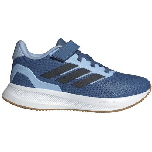 adidas Unisex Kinder RUNFALCON 5 Schuhe, Dusky Ink/Legend Ink/Glow Blue, Größe 31 1/2 EU - Bequeme Kinder Sportschuhe mit elastischen Schnürsenkeln und Klettverschluss. Ideal für aktive Abenteuer und besteht zu 20 % aus recycelten Materialien.