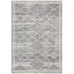 carpet city Teppich Kurzflor Grau 200x290 cm - Moderner Kurzflorteppich mit 3D-Effekt und Raute-Muster, ideal für Wohnzimmer, Schlafzimmer oder Esszimmer. Strapazierfähig, pflegeleicht und schadstoffgeprüft.