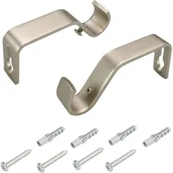 Träger LIEDECO, silber (silberfarben, matt), Ø:1,6cm, Gardinenstangenhalterungen, für Gardinenstangen Ø 16 mm