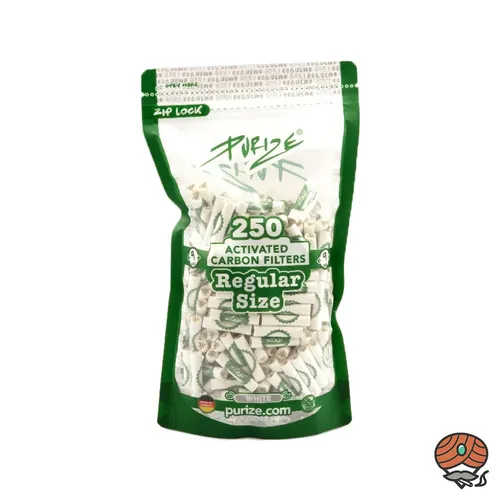 Purize Aktivkohlefilter REGULAR 9 mm weiß, 250 Stück Beutel