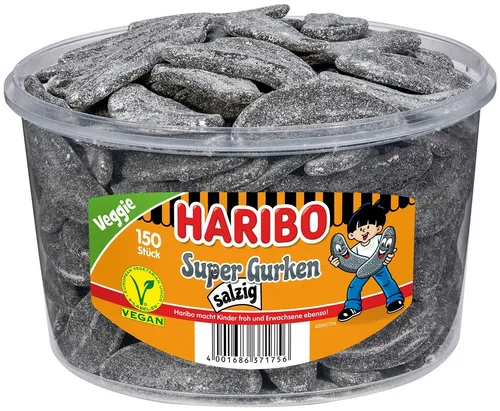 Haribo Super Gurken Salzig - Lakritz Gurken - 150 Stück