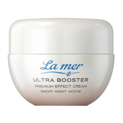 La mer Cosmetics Ultra Booster Premium Effect Cream Nacht 50 ml - Gesichtscreme für straffere, gut durchfeuchtete Haut über Nacht. Mit Osmofill+, Algen- und Schneealgen-Extrakten für verbesserte Elastizität und einen frischen Teint am Morgen.