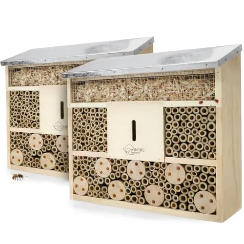 WILDLIFE HOME Bienenhotel Insektenhotel mit Metalldach