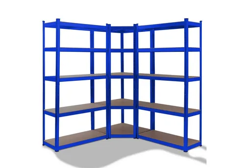 Arebos Schwerlastregal Set 3-tlg. 180 x 90 x 40 cm & Eckregal 180 x 70 x 70 cm - Schwerlastregale mit hoher Tragkraft von 875 kg, ideal für Werkstätten und Lagerräume. Dank Stecksystem einfacher Aufbau und optimale Raumausnutzung.