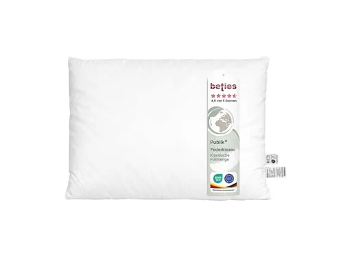 beties - Publik - Feder Füllkissen 25x35 cm – 220 g Enten- & Gänsefedern – Mini Innenkissen Inlett & Kissenfüllung – waschbares Baumwoll-Inlett – Dekokissen, Autokissen & Trau-/Ringkissen