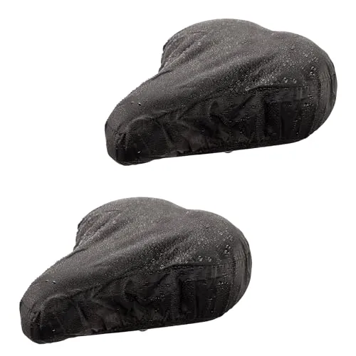 ECENCE Fahrradsattelüberzug 2er Set, Fahrrad-Sattel Regenschutz Fahrradsattelregenhülle, Sattelschutz Wasserdicht Fahrrad - Sattelbezug Schwarz