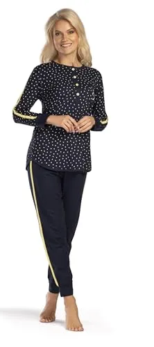 Consult-Tex Damen Pyjama Schlafanzug Baumwolle Langarm DW713 52/54
