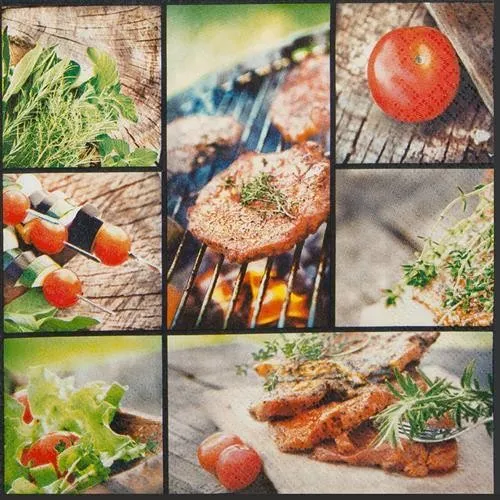 Servietten Tasty Barbecue - Collage vom Grill 33x33cm 20