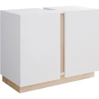 Vicco Waschbeckenunterschrank Gloria, Weiß/Sonoma, 70.4 x 55.5 cm - Waschbeckenunterschrank mit 2 Scharniertüren, elegantes Design in Weiß und Sonoma, ideal für den Badezimmerstil und sorgt für zusätzlichen Stauraum.