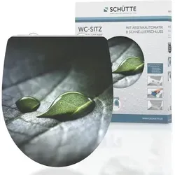 SCHÜTTE WC-Sitz Duroplast HG RAIN DROP - Hochglänzender Toilettensitz mit Absenkautomatik und Schnellverschluss für einfache Reinigung, maximale Belastung 175 kg – ideal für Hygiene und Komfort.