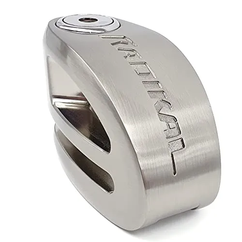 RADIKAL RK306S Bremsscheibenschloss Motorrad, Diebstahlsicherung ø6 Schließbolzen aus gehärtetem Stahl, Doppelbrücke Edelstahl