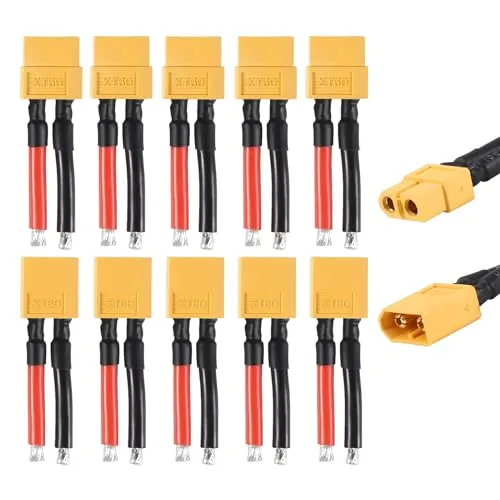 ALAMSCN 5 Paar XT60 Stecker Männlich und Weiblich Stecker XT60 Steckverbinder 12AWG mit Silikondraht für Tragbares Kraftwerk Sonnenkollektor RC Batterie