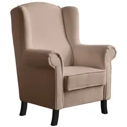 Beautysofa Ohrensessel, Cappuccino, Textil, 1-Sitzer, 88x118x86 cm, Wohnzimmer, Sessel, Ohrensessel