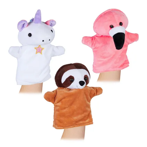 Handpuppen für kinder Tierhandpuppen Puppenspielzeug Plüschpuppen Trio bunt