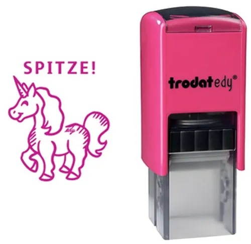Trodat edy FIX Motivationsstempel - Einhorn SPITZE, selbstfärbend und ideal zum Motivieren von Kindern in Schule und Zuhause